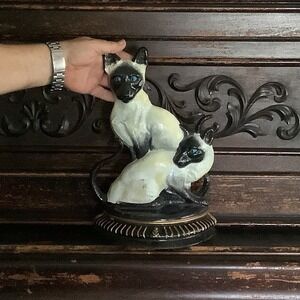 Siamese Cat Cast Iron Door Stop. Vintage Door Stop.
